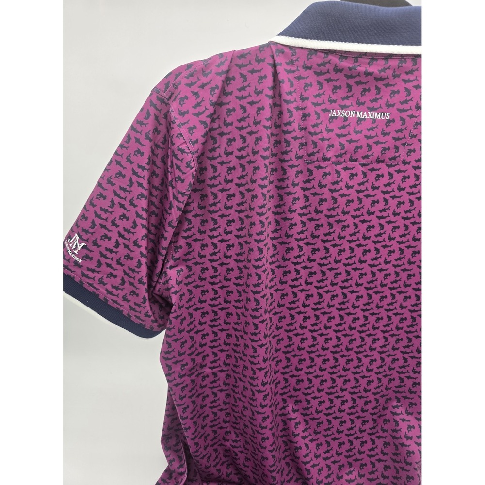 Jaxson Maximus Shark Attack Design Polo and Golf Shirt Mens Medium New w/ tags - Picture 2 of 5